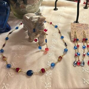 Gold Hot & Cold Glass beaded Jewelry Set